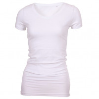 Long Stretch V-Neck T-shirt hvid (white)