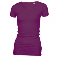 Long Stretch V-Neck T-shirt lilla (violet)