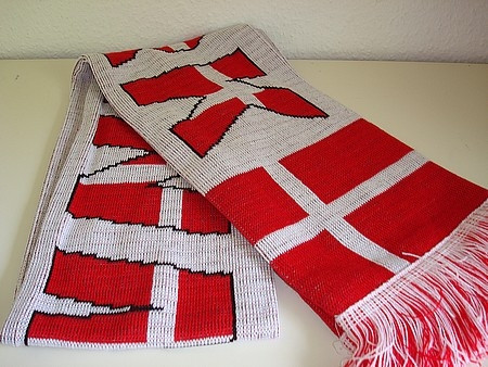 Dobbeltstrikket Danmark halstørklæde