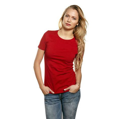 Foresee Specialist baseball Womens work wear oversize t-shirt i rød. Køb store t-shirts til kvinder her