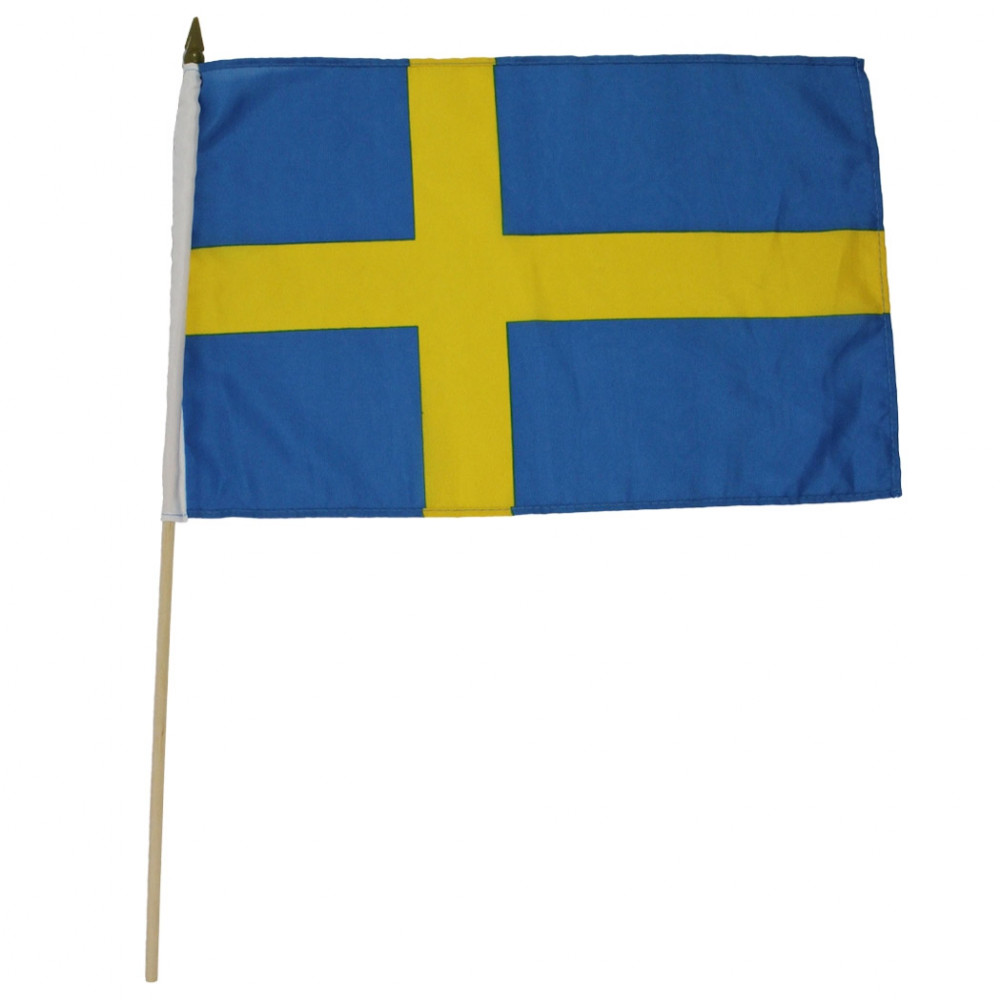 Flag med de svenske farver De svenske farver på flag