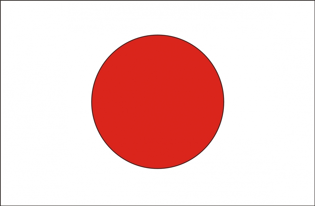 Flag fra Japan. Det japanske flag er hvid med en rød cirkel