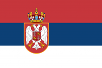 Serbien med Våbenskjold flag 90 x 150 cm