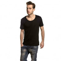 Mens Tee Deep Cut T-shirt sort (black)