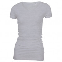 Long Stretch V-Neck T-shirt Oxford grå ( Oxford grey)