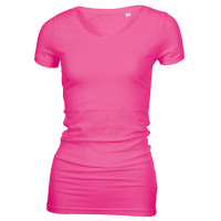 Long Stretch V-Neck T-shirt pink