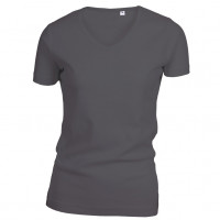 Lady Cotton T-shirt V-neck sort (black)