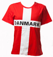 Danmark T-shirt rød med kors