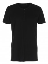 Mens Tee W/Placket T-shirt med knapper sort (black) Mens Tee W/Placket T-shirt med knapper sort (black)