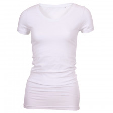 Long Stretch V-Neck T-shirt hvid (white)