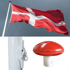 7 meter glasfiber flagstang med vippebeslag Glasfiber flagstang 7 m vippebeslag