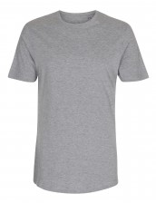 Lang t-shirt til m&aelig;nd i oxford gr&aring;
