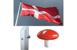 Glasfiberflagstang 8 meter med hvid egestøtte Glasfiberflagstang 8 meter med hvid egestøtte