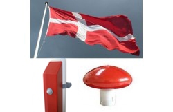 Glasfiberflagstang 6 meter med rød egestøtte Glasfiberflagstang 6 meter med rød egestøtte