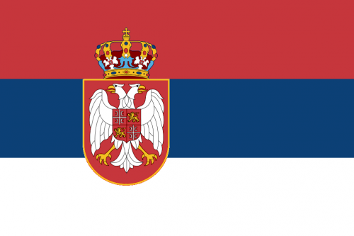 Serbien med Våbenskjold flag 90 x 150 cm Serbien med Våbenskjold flag 90 x 150 cm