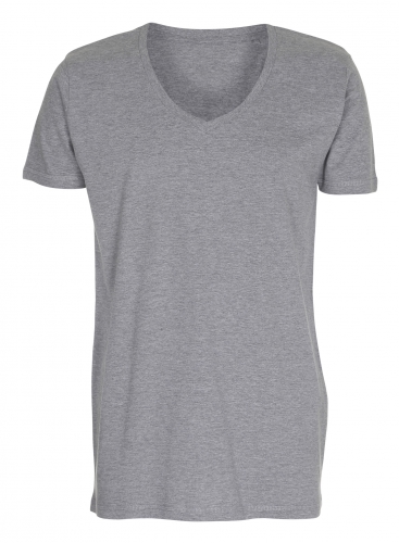 Mens Tee Deep V-Neck T-shirt Oxford grå ( Oxford grey) Mens Tee Deep V-Neck T-shirt Oxford grå ( Oxford grey)