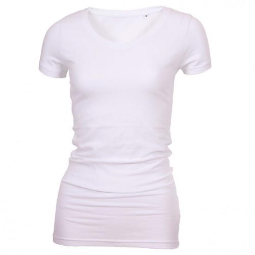 Long Stretch V-Neck T-shirt hvid (white) Long Stretch V-Neck T-shirt hvid (white)