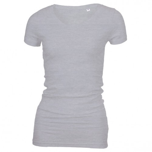 Long Stretch V-Neck T-shirt Oxford grå ( Oxford grey) Long Stretch V-Neck T-shirt Oxford grå ( Oxford grey)