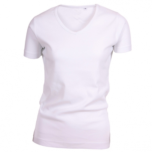 Lady Cotton T-shirt V-neck hvid (white) Lady Cotton T-shirt V-neck hvid (white)