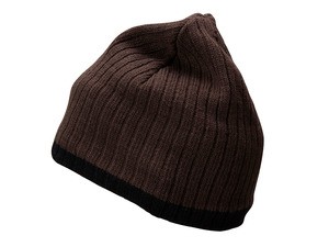Ribstrikket hat i lækker kvalitet i brun Ribstrikket hat i lækker kvalitet i brun